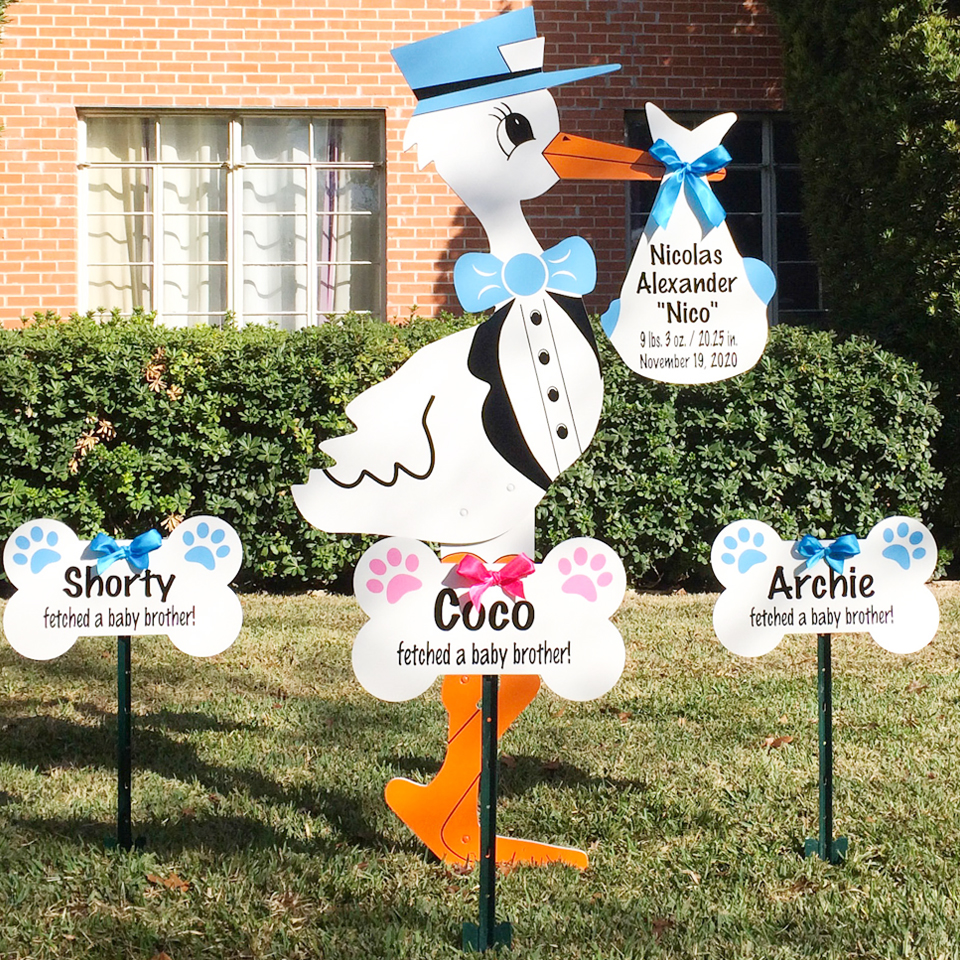 Baby Announcement Yard Sign in Merced, California
